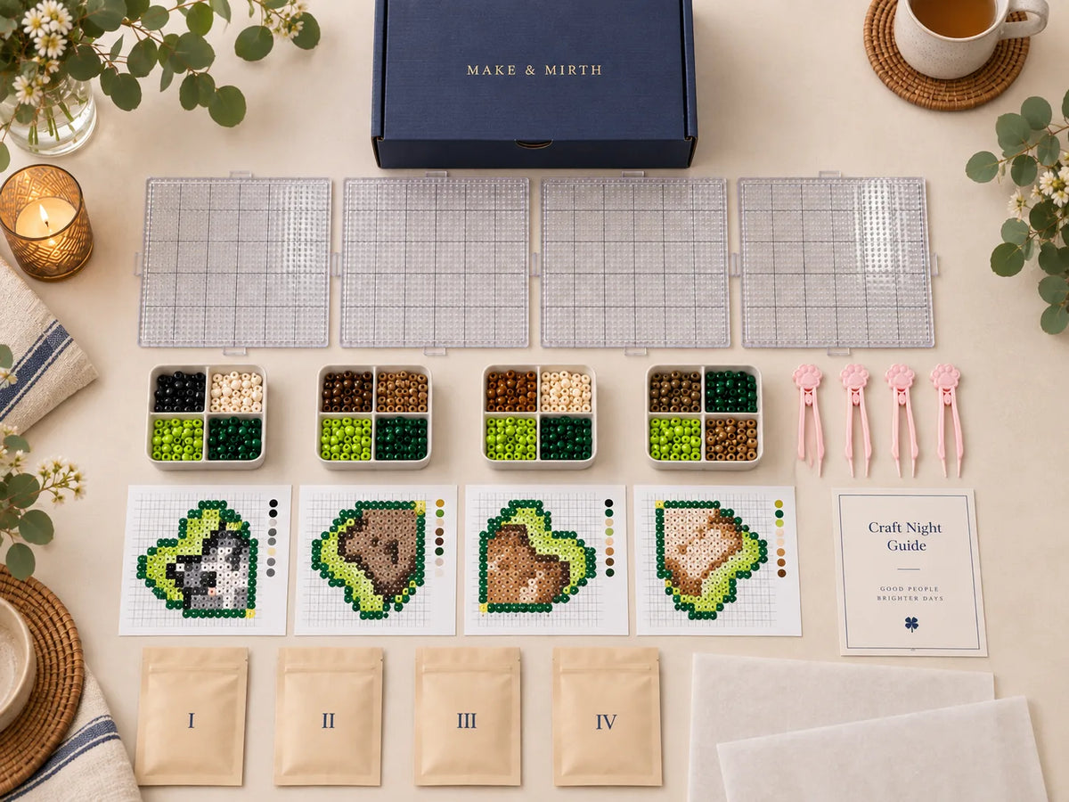 Contents of the four-person fuse bead craft night kit